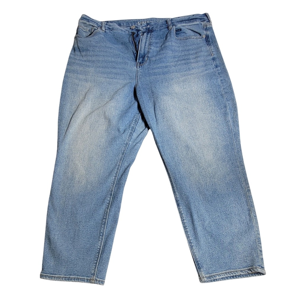 American Eagle Stretch Jeans Womens 16 Short Light Wash Blue Straight Leg